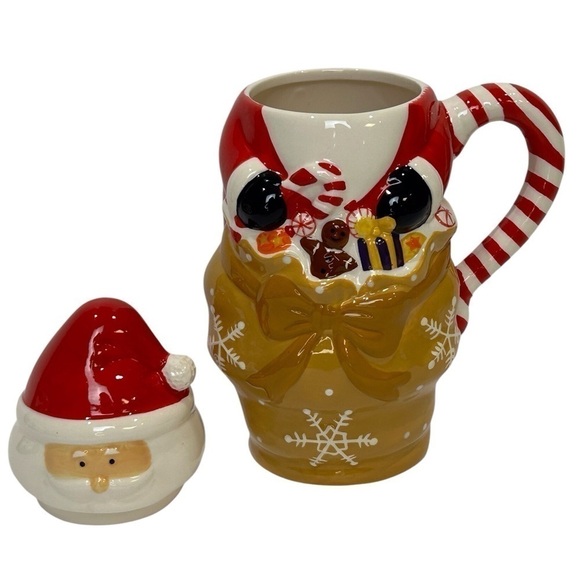 Santa/Toy Bag Mug 2-Pc Temp-tations Presentable Ovenware Red/Tan EUC - Picture 3 of 8